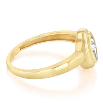 Cubic Zirconia Bezel Ring in 9ct Yellow Gold