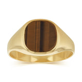 Tiger Eyes Gents Ring in 9ct Yellow Gold