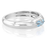 Natural Blue Topaz Ring in 9ct White Gold