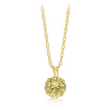 Created Citrine Pendant in 14ct Yellow Gold on Gold Plated Chain
