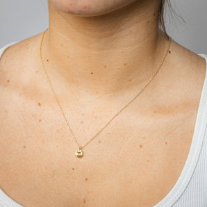 Created Citrine Pendant in 14ct Yellow Gold on Gold Plated Chain