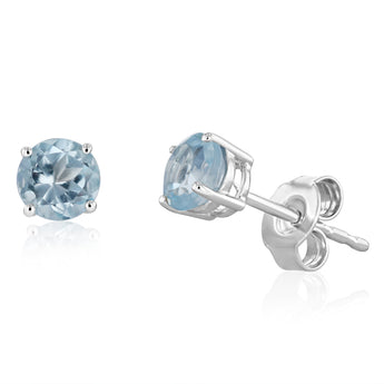 Natural Topaz Stud Earrings in Sterling Silver