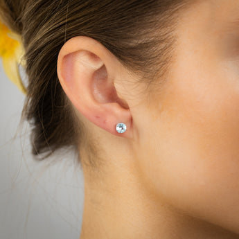 Natural Topaz Stud Earrings in Sterling Silver