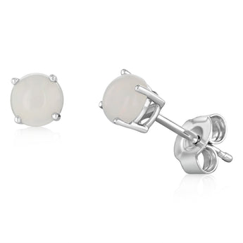 Natural Opal Stud Earrings in Sterling Silver