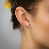 Natural Opal Stud Earrings in Sterling Silver