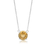 Natural Citrine Pendant with 45cm Chain in Sterling Silver