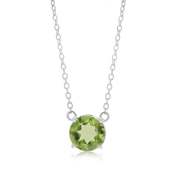 Natural Peridot Pendant with 45cm Chain in Sterling Silver