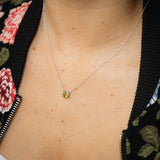 Natural Peridot Pendant with 45cm Chain in Sterling Silver