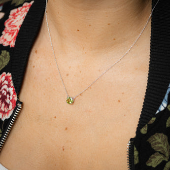 Natural Peridot Pendant with 45cm Chain in Sterling Silver