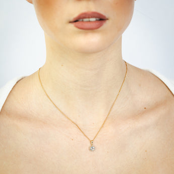 Blue Topaz and Diamond Pendant in 9ct Yellow Gold