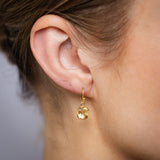 2.25 Carats Natural Citrine Drop Earrings in Gold Plated Sterling Silver