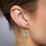 2.50 Carats Natural Blue Topaz Drop Earrings in Gold Plated Sterling Silver
