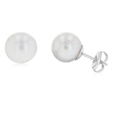 10-11mm White South Seal Pearl Stud Earrings in Sterling Silver