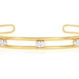 Gold Plated Sterling Silver Cubic Zirconia Bangle