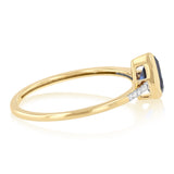 Created Sapphire and Diamond Ring in 9ct Yellow Gold