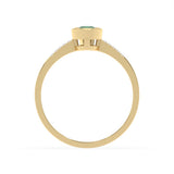 Created Emerald and Diamond Ring in 9ct Yellow Gold