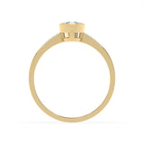 Created Blue Topaz and Diamond Ring in 9ct Yellow Gold