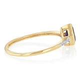 Created Amethyst and Diamond Ring in 9ct Yellow Gold