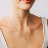 Created Amethyst and Diamond Pendant in 9ct Yellow Gold
