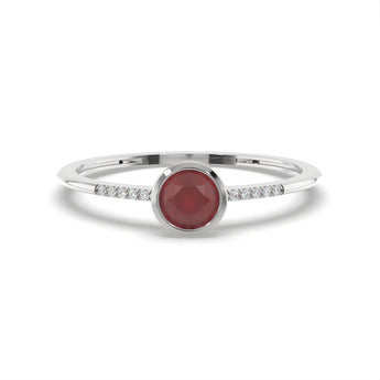 Created Ruby and Diamond Ring in Silver