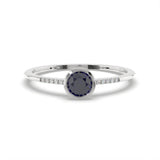 Created Sapphire and Diamond Ring in Sterling Silver