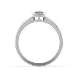 Created Emerald and Diamond Ring in Sterling Silver