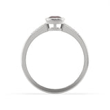 Created Red Garnet and Diamond Ring in Sterling Silver