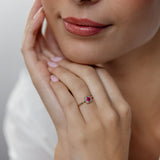 Created Ruby and Diamond Ring in 9ct Yellow Gold