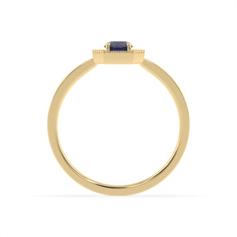 Created Sapphire and Diamond Ring in 9ct Yellow Gold