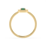 Created Emerald and Diamond Ring in 9ct Yellow Gold