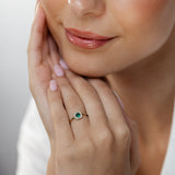 Created Emerald and Diamond Ring in 9ct Yellow Gold