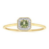 Created Peridot and Diamond Ring in 9ct Yellow Gold