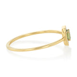 Created Peridot and Diamond Ring in 9ct Yellow Gold