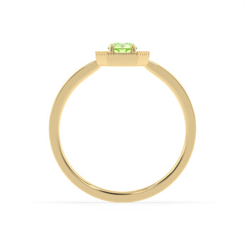 Created Peridot and Diamond Ring in 9ct Yellow Gold