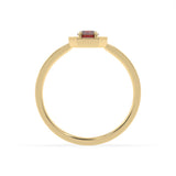 Created Red Garnet and Diamond Ring in 9ct Yellow Gold