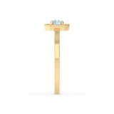 Created Blue Topaz and Diamond Ring in 9ct Yellow Gold