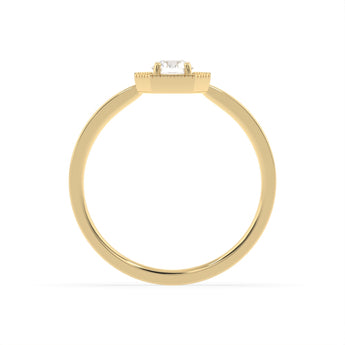 Created White Topaz and Diamond Ring in 9ct Yellow Gold