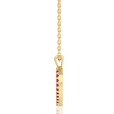 Created Ruby Open Heart Pendant in 9ct White Gold