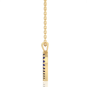 Created Sapphire Open Heart Pendant in 9ct White Gold