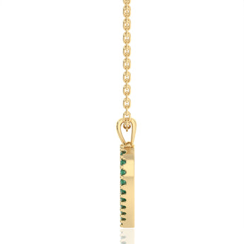 Created Emerald Open Heart Pendant in 9ct White Gold