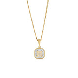Created Opal and Diamond Pendant in 9ct Yellow Gold