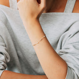 Freshwater Pearl 19cm Adjustable Infinity Bracelet in 9ct Yellow Gold