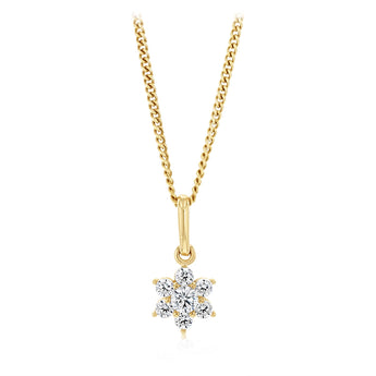 Cubic Zirconia Pendant in 9ct Yellow Gold