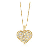 Cubic Zirconia Heart Pendant in 9ct Yellow Gold