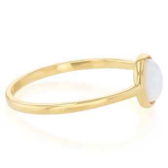 Created Opal Bezel Ring in 9ct Yellow Gold