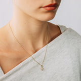 Freshwater Pearl and Cubic Zirconia Pendant in 9ct Yellow Gold