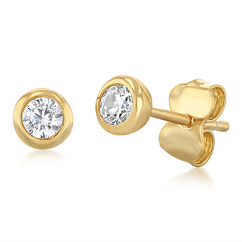 Cubic Zirconia Stud Earring in 9ct Yellow Gold