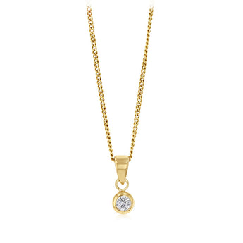 Cubic Zirconia Pendant in 9ct Yellow Gold