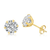 Cubic Zirconia 7mm Stud Earring in 9ct Yellow Gold