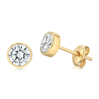 Cubic Zirconia 5mm Stud Earrings in 9ct Yellow Gold